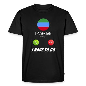 Le Daghestan appelle les drapeaux lusiger en disant - T-shirt Premium bio Homme - noir - Devant - Nico (187cm)