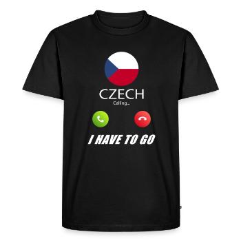 La République tchèque qualifie les drapeaux lusiger de slogan - T-shirt Premium bio Homme - noir - Devant - Nico (187cm)