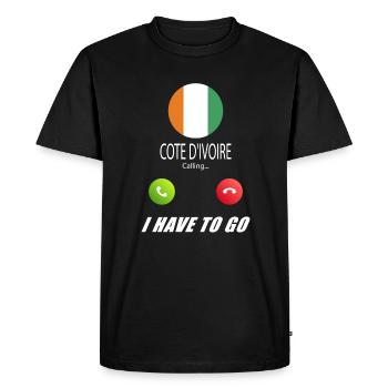 La Côte d’Ivoire appelle les drapeaux lusiger en disant - T-shirt Premium bio Homme - noir - Devant - Nico (187cm)