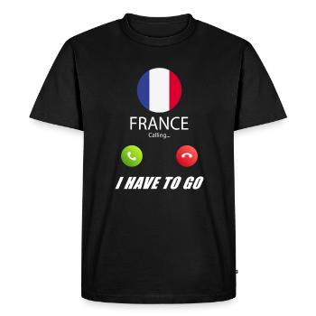 La France appelle les drapeaux Lusiger - T-shirt Premium bio Homme - noir - Devant - Nico (187cm)