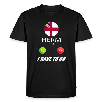 Herm appelle les drapeaux lusiger en disant - T-shirt Premium bio Homme - noir - Devant - Nico (187cm)
