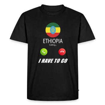 Ethiopia calls lusiger flags slogan - Men's Premium Organic T-Shirt - black - Front - Nico (187cm)