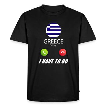 Greece calls lusiger flags slogan - Men's Premium Organic T-Shirt - black - Front - Nico (187cm)