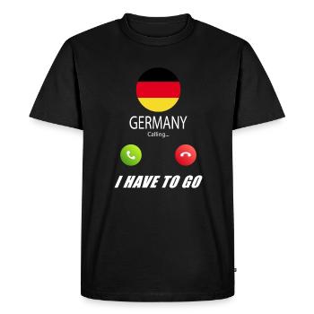 Germany calls to Lusiger flags saying - Men's Premium Organic T-Shirt - black - Front - Nico (187cm)