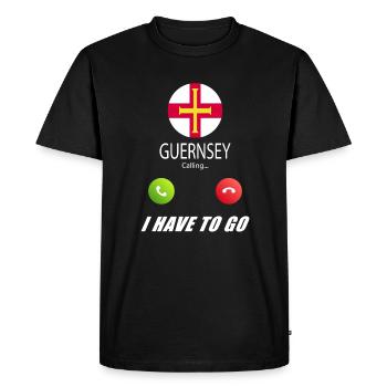 Guernesey appelle les drapeaux lusiger - T-shirt Premium bio Homme - noir - Devant - Nico (187cm)