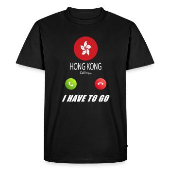 Hong Kong appelle les drapeaux lusiger le sort - T-shirt Premium bio Homme - noir - Devant - Nico (187cm)