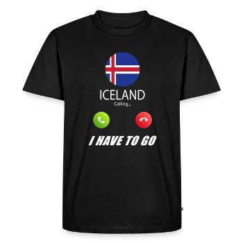 L’Islande appelle les drapeaux lusiger en disant - T-shirt Premium bio Homme - noir - Devant - Nico (187cm)