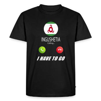 L’Ingouchie appelle les drapeaux Lusiger à dire - T-shirt Premium bio Homme - noir - Devant - Nico (187cm)