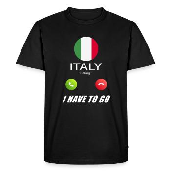 L’Italie appelle les drapeaux lusiger slogan - T-shirt Premium bio Homme - noir - Devant - Nico (187cm)