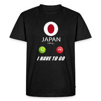 Le Japon appelle les drapeaux lusiger en disant - T-shirt Premium bio Homme - noir - Devant - Nico (187cm)