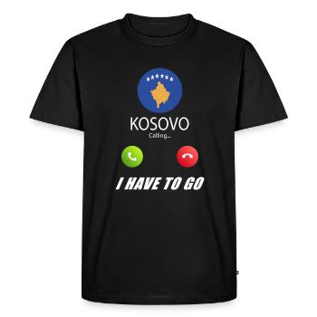 Le Kosovo appelle les drapeaux lusiger slogan - T-shirt Premium bio Homme - noir - Devant - Nico (187cm)