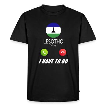 Lesotho calls lusiger flags saying - Men's Premium Organic T-Shirt - black - Front - Nico (187cm)