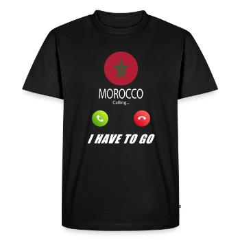 Le Maroc qualifie de slogan les drapeaux lusiger - T-shirt Premium bio Homme - noir - Devant - Nico (187cm)