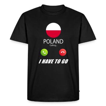 Poland calls to Lusiger flags slogan - Men's Premium Organic T-Shirt - black - Front - Nico (187cm)