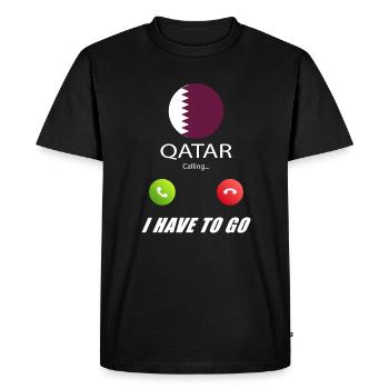 Qatar calls lusiger flags slogan - Men's Premium Organic T-Shirt - black - Front - Nico (187cm)