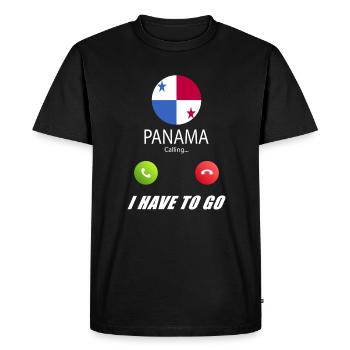 Panama calls lusiger flags saying - Men's Premium Organic T-Shirt - black - Front - Nico (187cm)