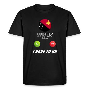 La Papouasie-Nouvelle-Guinée appelle les drapeaux lusiger en disant - T-shirt Premium bio Homme - noir - Devant - Nico (187cm)