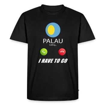 Palau appelle les drapeaux lusiger en disant - T-shirt Premium bio Homme - noir - Devant - Nico (187cm)