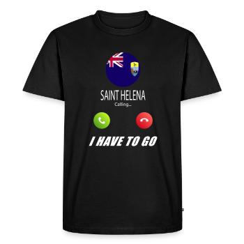 Saint Helena calls on Lusiger flags saying - Men's Premium Organic T-Shirt - black - Front - Nico (187cm)