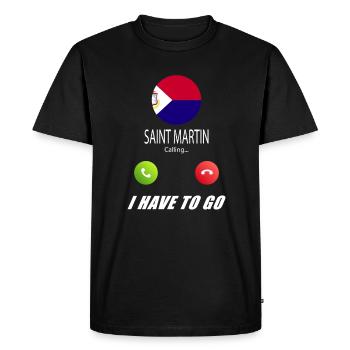 Saint-Martin appelle aux drapeaux Lusiger en disant - T-shirt Premium bio Homme - noir - Devant - Nico (187cm)