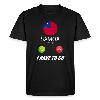 Samoa appelle les drapeaux lusiger en disant - T-shirt Premium bio Homme - noir - Devant - Nico (187cm)
