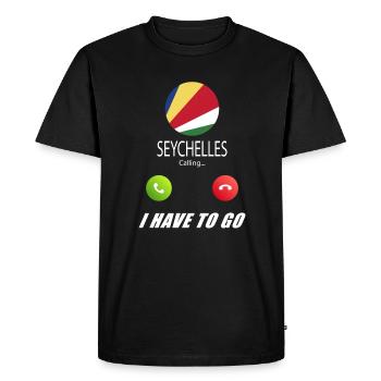 Seychelles calls lusiger flags saying - Men's Premium Organic T-Shirt - black - Front - Nico (187cm)