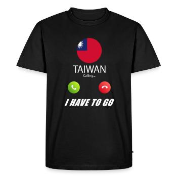 Taïwan appelle les drapeaux lusiger en disant - T-shirt Premium bio Homme - noir - Devant - Nico (187cm)