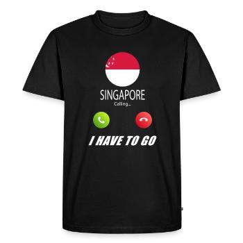 Singapour appelle les drapeaux lusiger le sort - T-shirt Premium bio Homme - noir - Devant - Nico (187cm)