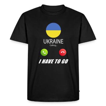 Ukraine calls lusiger flags slogan - Men's Premium Organic T-Shirt - black - Front - Nico (187cm)