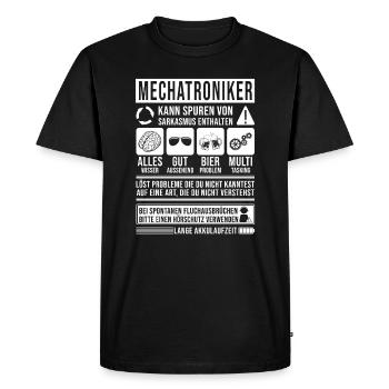 Mechatroniker Spruch lustig - Männer Premium Bio T-Shirt - Schwarz - Vorne - Nico (187cm)