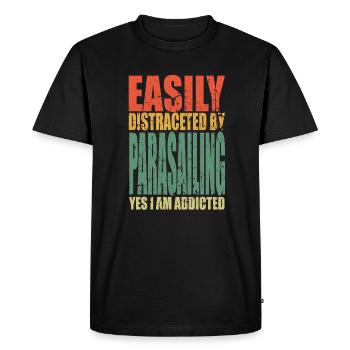 Parachute ascensionnel Dire drôle - T-shirt Premium bio Homme - noir - Devant - Nico (187cm)