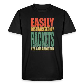 Rackets Spruch lustig - Männer Premium Bio T-Shirt - Schwarz - Vorne - Nico (187cm)