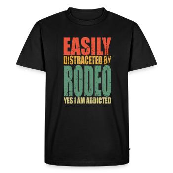 Rodéo en disant drôle - T-shirt Premium bio Homme - noir - Devant - Nico (187cm)