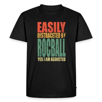 Rocball Dire Drôle - T-shirt Premium bio Homme - noir - Devant - Nico (187cm)