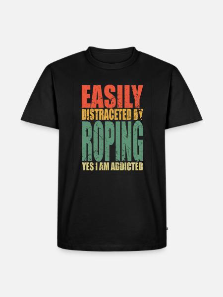 Roping saying funny - Men's Premium Organic T-Shirt - black