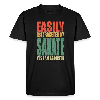 Savate disant drôle - T-shirt Premium bio Homme - noir - Devant - Nico (187cm)