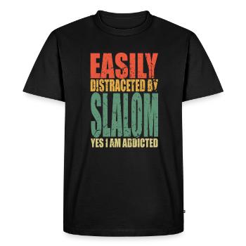 Slalom en disant drôle - T-shirt Premium bio Homme - noir - Devant - Nico (187cm)