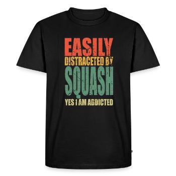 Squash saying funny - Men's Premium Organic T-Shirt - black - Front - Nico (187cm)