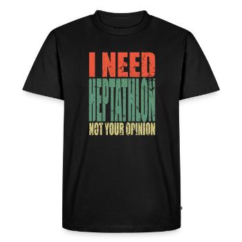 Heptathlon en disant drôle - T-shirt Premium bio Homme - noir - Devant - Nico (187cm)