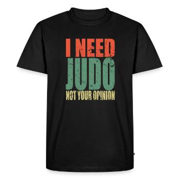 Judo disant drôle - T-shirt Premium bio Homme - noir - Devant - Nico (187cm)