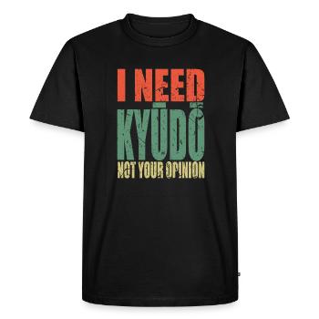 Kyūdō saying funny - Men's Premium Organic T-Shirt - black - Front - Nico (187cm)