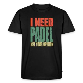 Padel Tennis Tennis Dicton Drôle - T-shirt Premium bio Homme - noir - Devant - Nico (187cm)