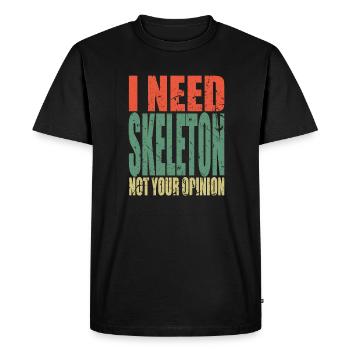 Squelette disant drôle - T-shirt Premium bio Homme - noir - Devant - Nico (187cm)