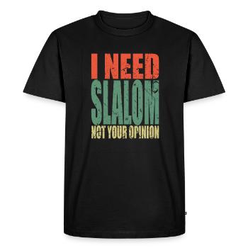 Slalom en disant drôle - T-shirt Premium bio Homme - noir - Devant - Nico (187cm)