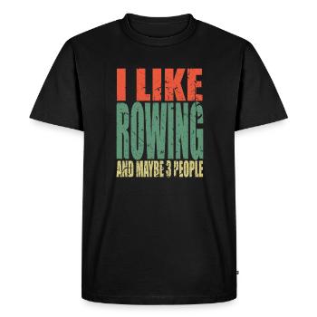Rowing saying funny - Men's Premium Organic T-Shirt - black - Front - Nico (187cm)