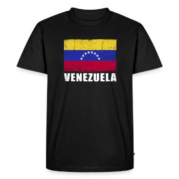 Drapeau du Venezuela Grunge Drapeau du Venezuela - T-shirt Premium bio Homme - noir - Devant - Nico (187cm)