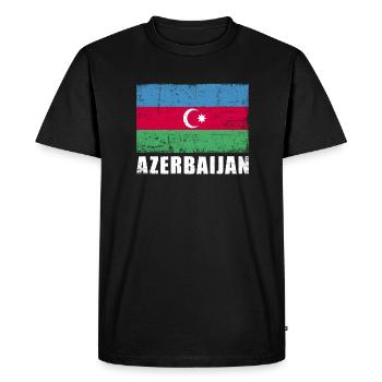 Drapeau de l’Azerbaïdjan Grunge Drapeau de l’Azerbaïdjan - T-shirt Premium bio Homme - noir - Devant - Nico (187cm)