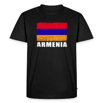 Armenia Flag Grunge Armenia Flag - Men's Premium Organic T-Shirt - black - Front - Nico (187cm)