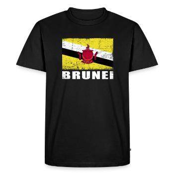 Brunei Flag Grunge Brunei Flag - T-shirt Premium bio Homme - noir - Devant - Nico (187cm)