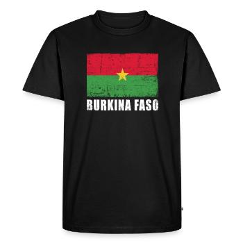 Burkina Faso Drapeau Grunge Burkina Faso Drapeau - T-shirt Premium bio Homme - noir - Devant - Nico (187cm)